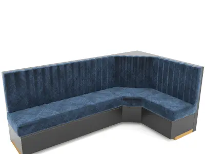 Restaurant bar sofa with corner module part 01 -two colors 3D model