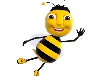 Cartoon Bee Character model Low-poly 3D model