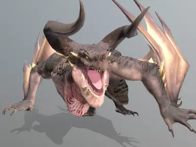 SAND DRAGON Sand Monster Walk and Attack  3D model