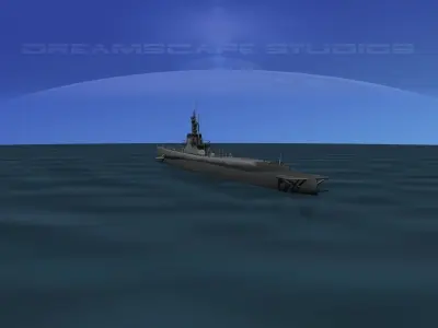 Balao Class Submarine USS Lagardo SS371 3D model