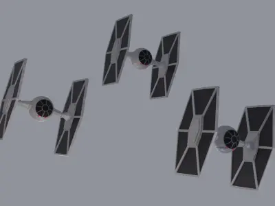 TIE fighter from the Star Wars movies Free low-poly 3D model