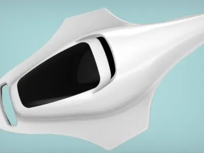Sting Ray Sea Scooter Casing - Concept Surfaces Free 3D model