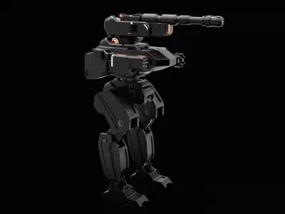 Futuristic warfare robot Low-poly 3D model