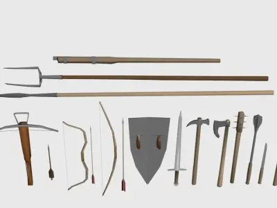 Medieval weapon pack Free low-poly 3D model