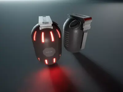 Sci-Fi Tactical Grenade - Game Ready Low-poly 3D model