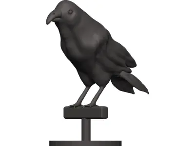 Finch crow statue 3D model