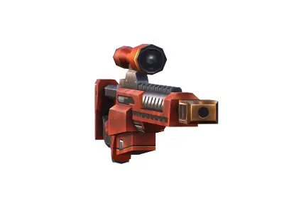 LowPoly Cartoon Sci-Fi Sniper Rifle Future Low-poly 3D model