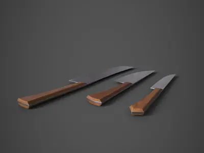 Medieval Knives Low-poly 3D model