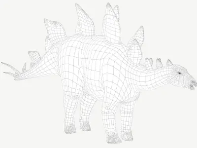 Stegosaurus dinosaur Low-poly 3D model