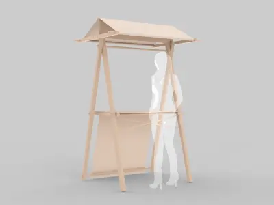 Vendor Display Stand Low-poly 3D model