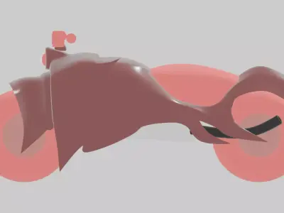 Crimson Whip Motorcycle Low-poly 3D model
