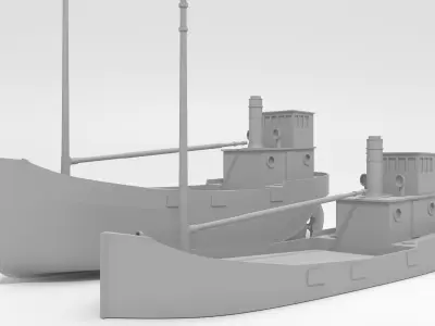Clyde puffer simple steamboat cargo 3D print model
