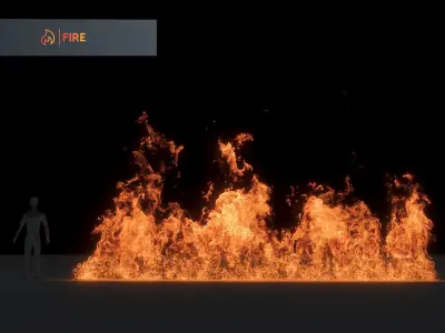 10 Fire Animations Pack 3D model