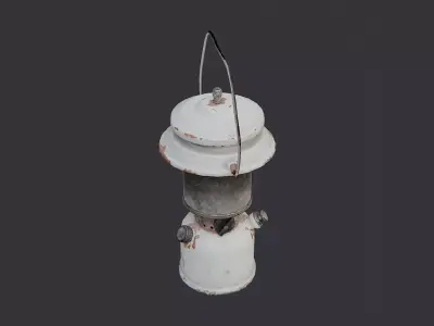 Gas Lantern on Trench Blue Metal Low-poly 3D model
