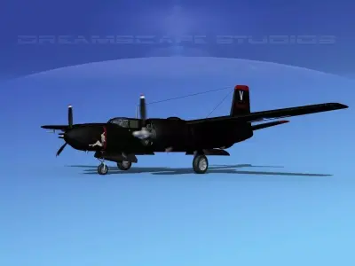 Douglas B-26B Invader V02 USAF 3D model
