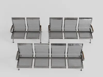 Realistic Waiting Bench GameReady Low-poly 3D model