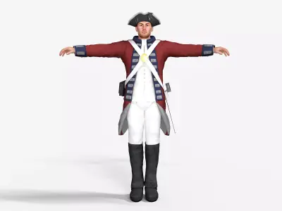 American Revolution soldier Low-poly 3D model