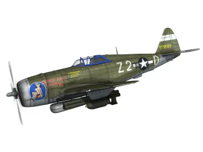 Republic P-47D Thunderbolt - Raid Hot Mama 3D model