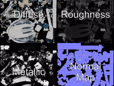 Futuristic Metallic Insect model pack Low-poly 3D model