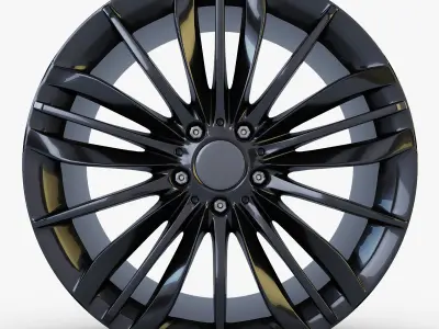 Style 332 wheel black Mid Poly Low-poly 3D model