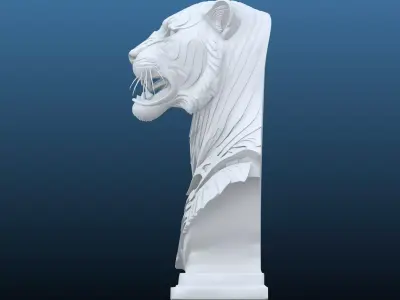 Guardian Cybernetic Beast Tiger Bust PM-178 3D print model