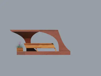 Modern bus station 02 3D model