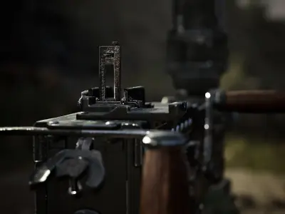 Game Ready M2A1 Browning Machine Gun 3d model  Low-poly 3D model