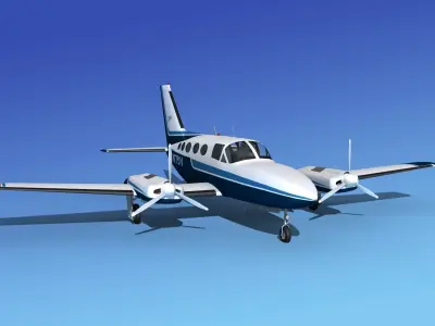 Cessna 414A Chancellor V01 3D model