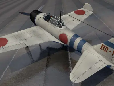 Mitsubishi A6M2 Zeke 3D model