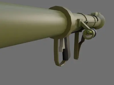 Bazooka M20 - RPG - Rocket launcher Low-poly 3D model