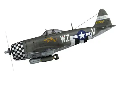 Republic P-47D Thunderbolt - No guts no glory 3D model