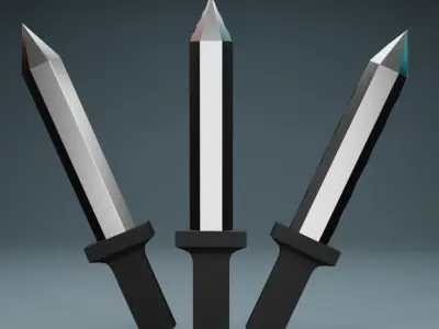 Low-Poly Knife sword Low-poly 3D model