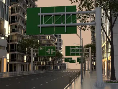 City Intersection 103 3D model