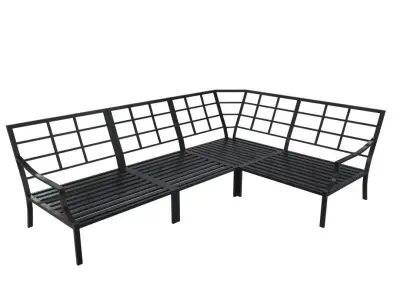 Bench10 wrought iron sectional sofa Low-poly 3D model
