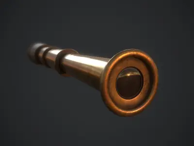 Spyglass brass knob Low-poly 3D model
