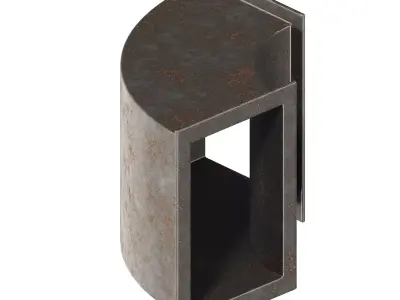 Rusty Rectangular Elbow Duct 3D model