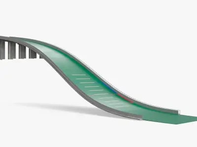 Artificial Grass Jump Ramp Finish Zone 3D model