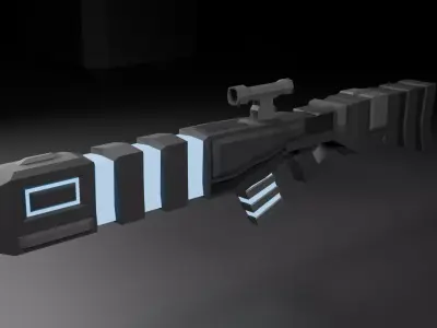 Scifi Rifle Low-poly 3D model