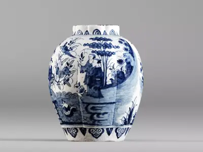 001592 3D-Scanned 17th-Century Chinese Faience Vase 3D model
