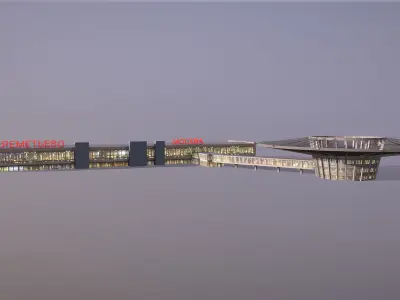 Airport Terminal UUEE Terminal Glass Low-poly 3D model
