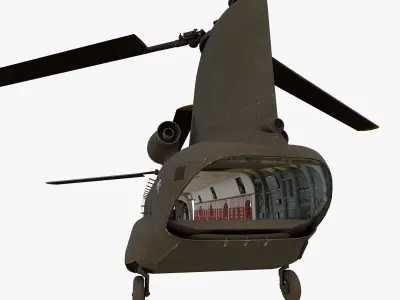 CH-47A Chinook US Army Transport Helicopter PBR Low-poly 3D model