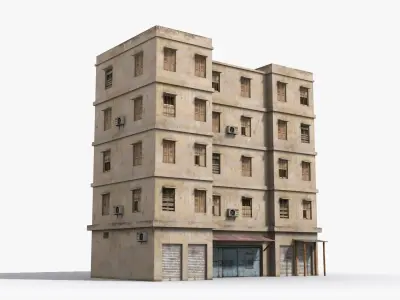 Arab Middle East Building x3 Low-poly 3D model