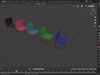 Furniture models Low-poly 3D model