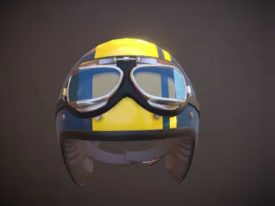 vintange  motorcycle helmet 3D model
