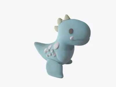 Dinosaur t-rex cartoon Low-poly 3D model