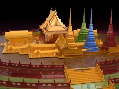 Chinese ancient temple 3D model