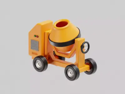 Concrete Mixer  Low-poly 3D model