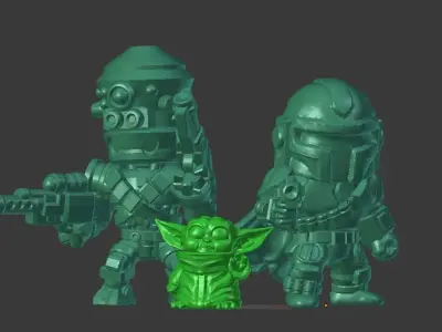 Chibi Bounty Hunter Crew 3D print model