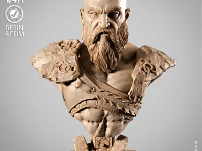 Wicked Movies Kratos Portrait Bust 3D print model