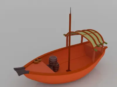 ship cartoon Low-poly 3D model